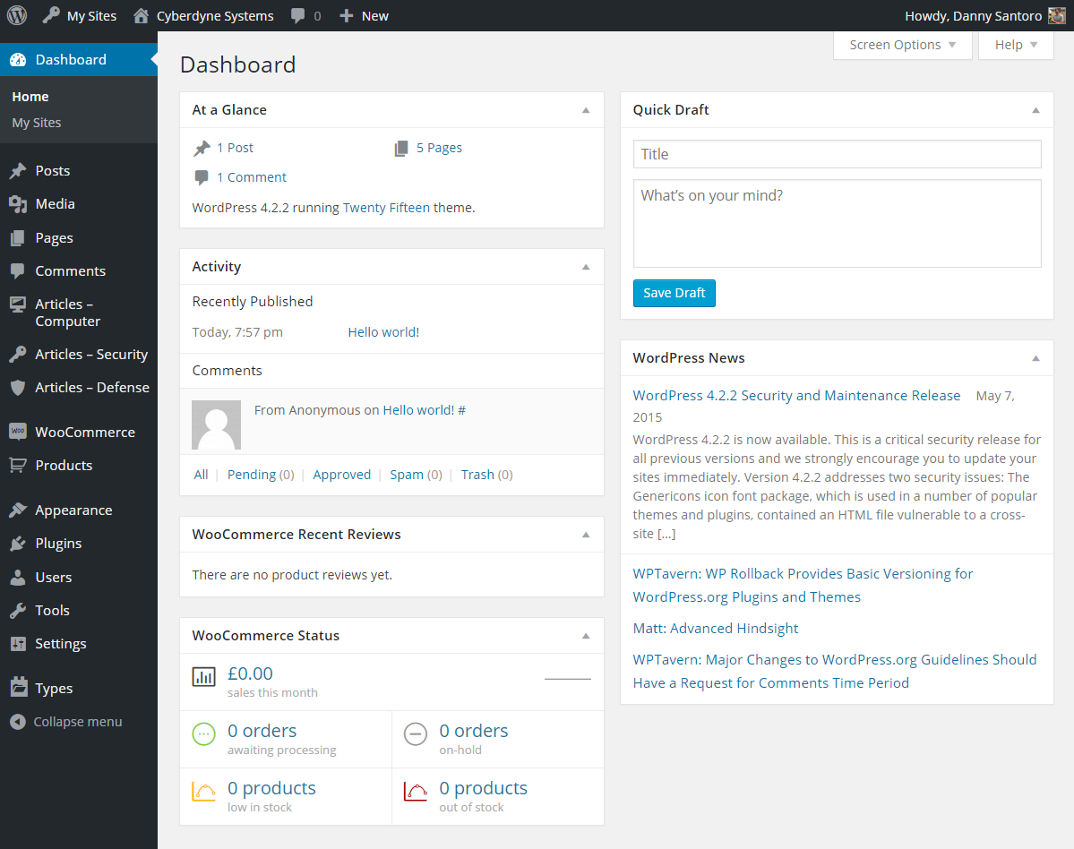 Admin with Custom Post Types