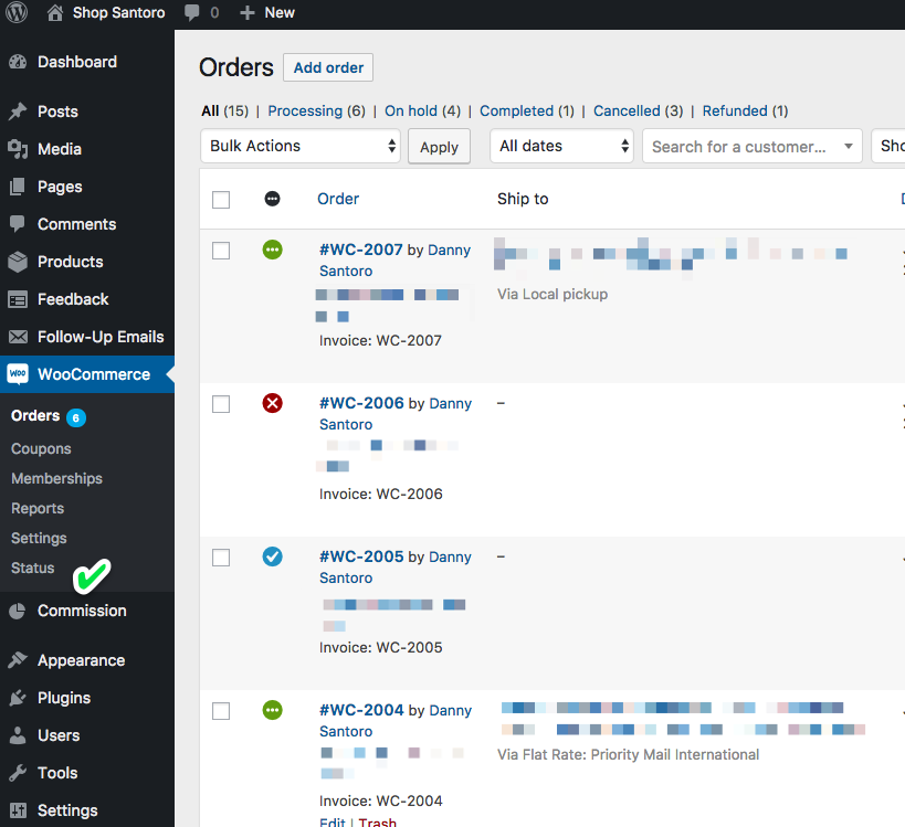 WordPress Administration - After Changes
