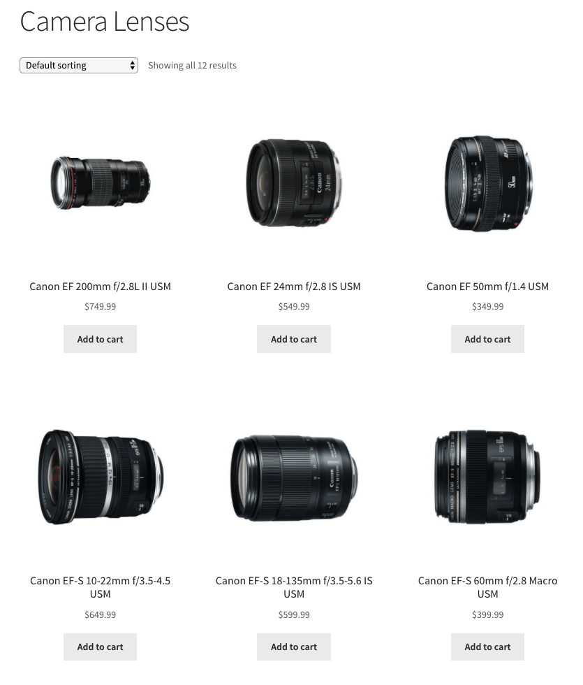 Lined Up Square WooCommerce Images